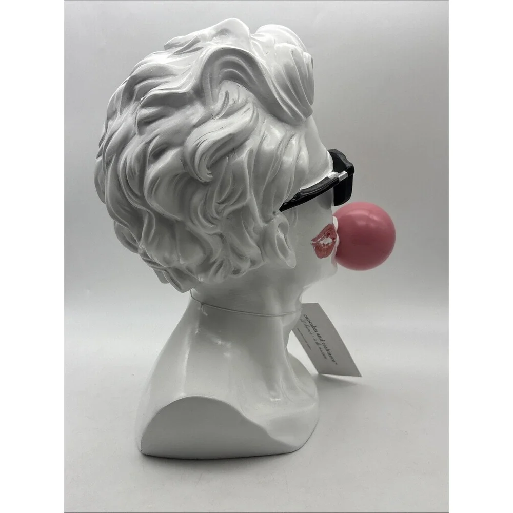 Cupcakes & Cashmere Valentines Blowing Bubble Gum Bust Man Kiss Sunglasses 11.5